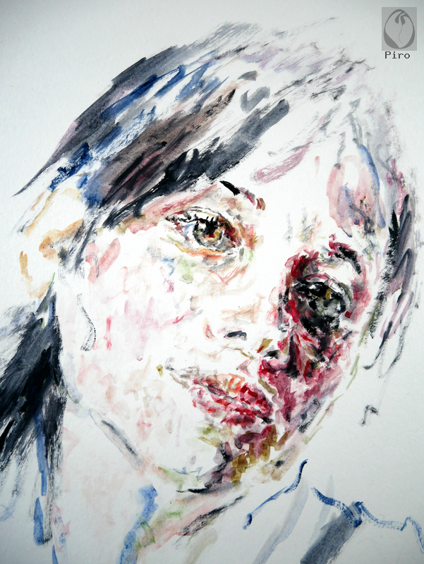 oil on paper - olio su carta di Piro
